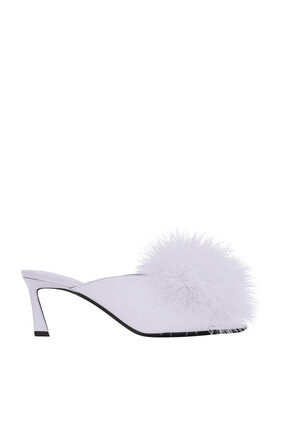 Mae 60 Feather Satin Mules